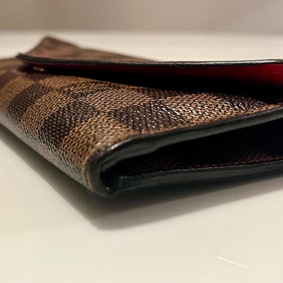 Louis Vuitton Josephine Wallet Damier Ebene Red Wallet + Box/Dust Bag + COA - Picture 10 of 14